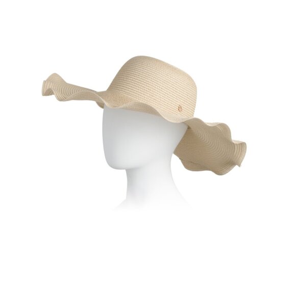 ANNE KLEIN Light Tan Flower Floppy Hat - Picture 1 of 2